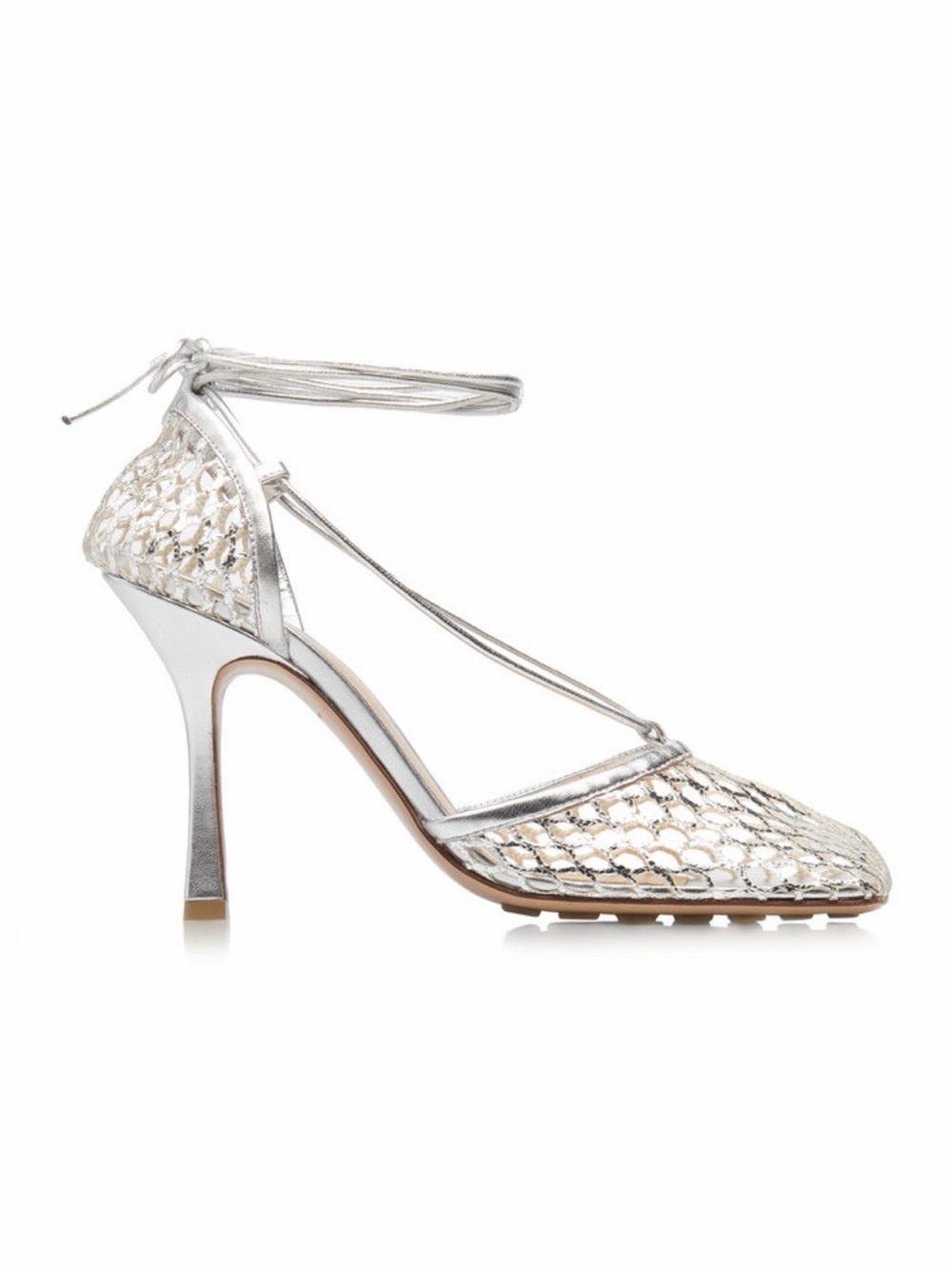 Bottega Veneta stretch metallic leather heel sandals - Picture 8 of 10